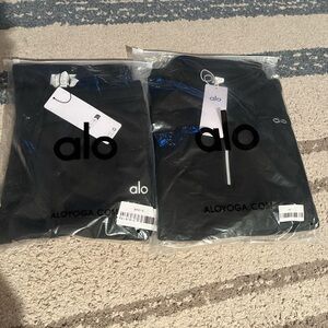 ALO Yoga Black Drawstring Logo Joggers